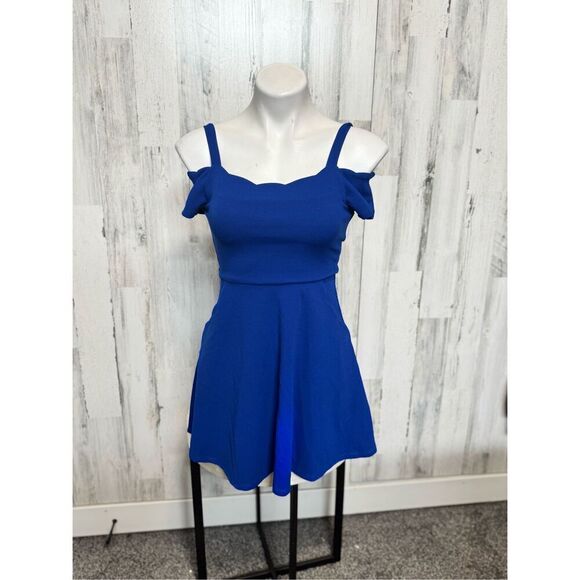 Rare editions blue fit and flare dress size Med - Picture 3 of 10
